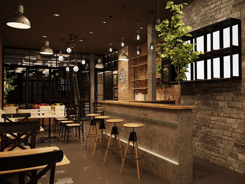 Thiết kế quán cafe theo phong cách Industrial
