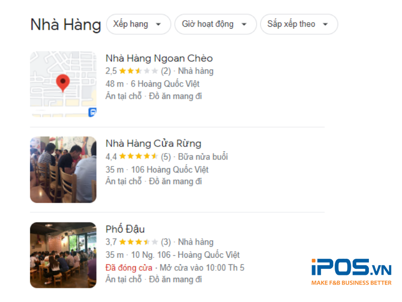 Google Maps giúp các địa chỉ ăn uống dễ dàng tiếp cận khách hàng hơn