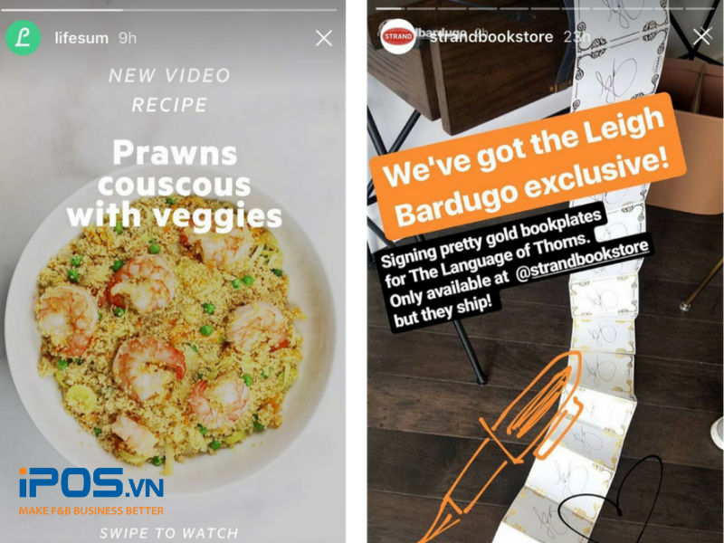Người dùng Instagram đăng rất nhiều stories về đồ ăn, thức uống