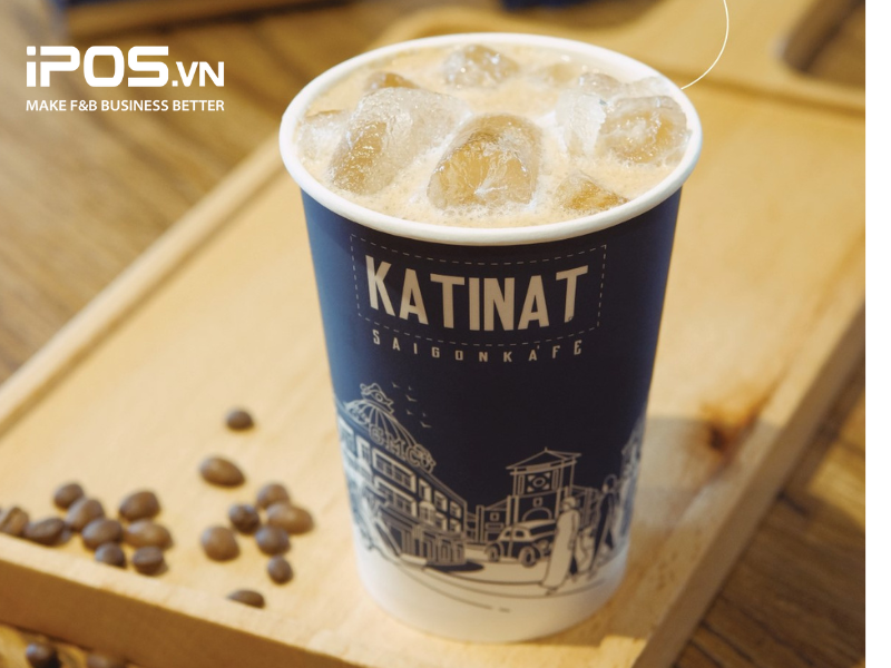 Cà phê Latte tại Katinat nhẹ nhàng, dễ uống được nhiều khách hàng lựa chọn 