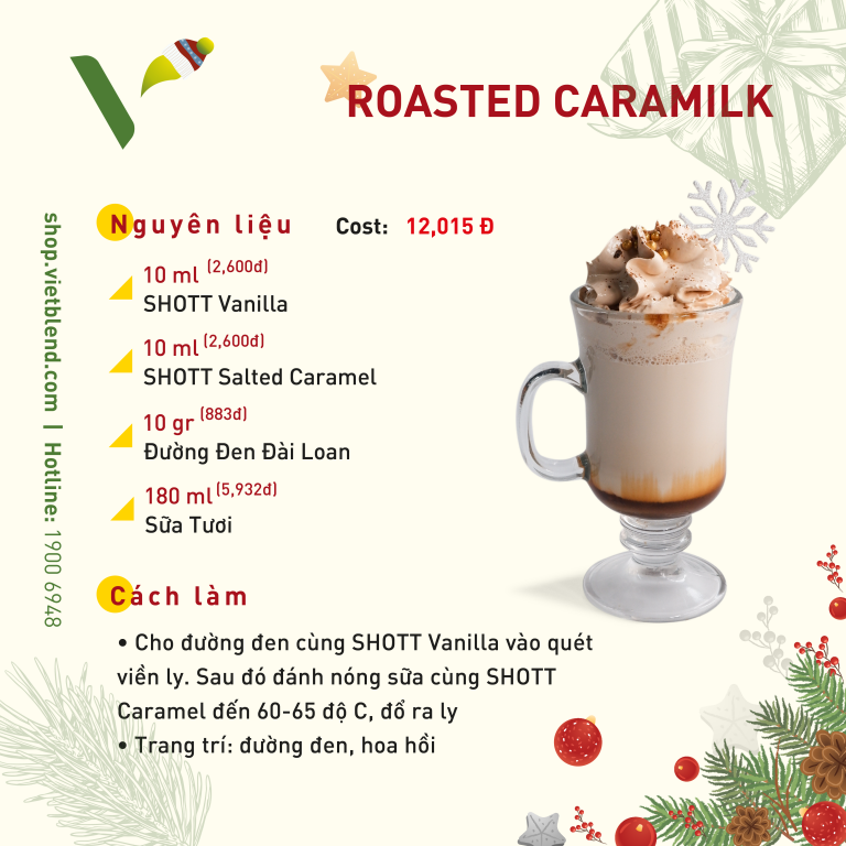 Thành phần chính của Roasted Caramilk là sữa tươi, kết hợp cùng caramel muối