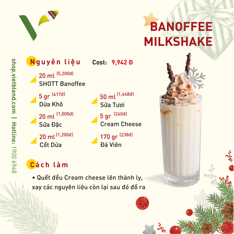 Banoffee Milkshake là sự kết hợp hoàn hảo giữa sữa lắc và banoffee