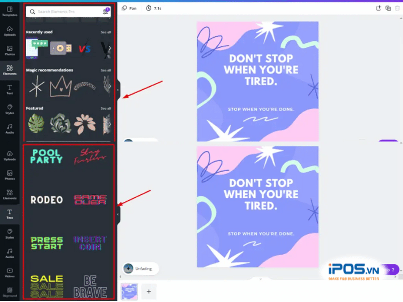 thiết kế menu bằng Canva
