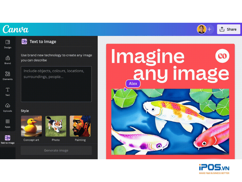 thiết kế menu bằng Canva