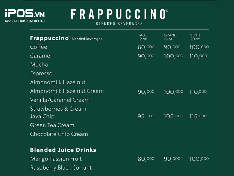 Cách xây dựng thực đơn “đắt khách” như Starbucks, Highlands và Mixue