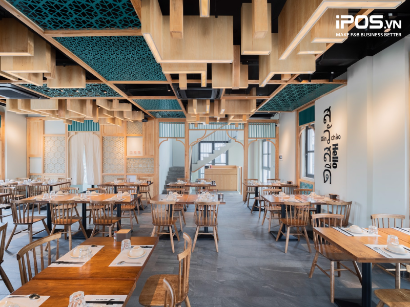 mô hình nhà hàng lớn, nhiều tầng