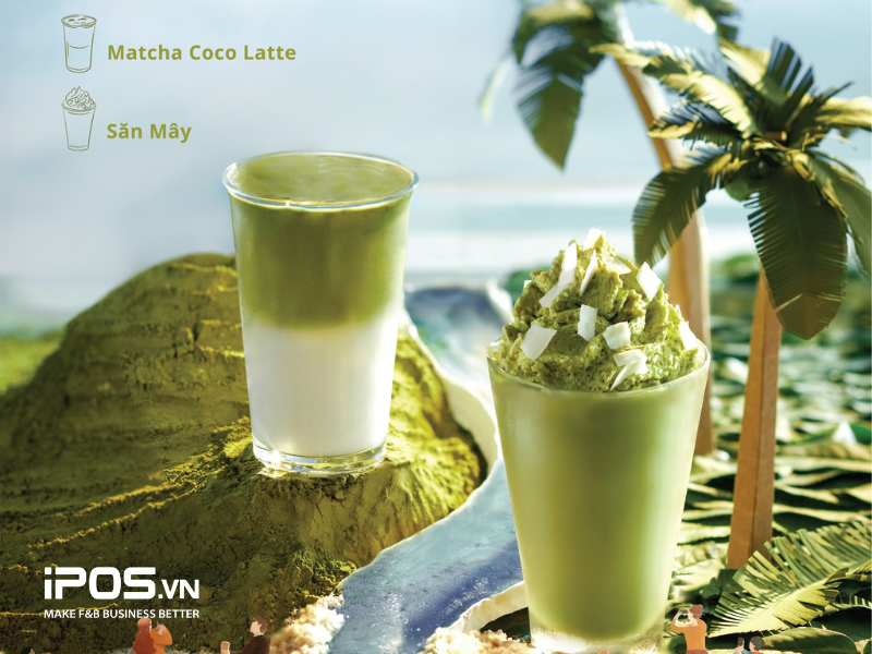 bst ô long matcha cùng phê la săn mây