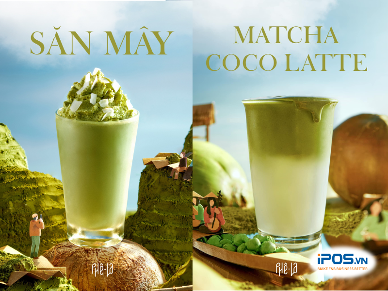 bst ô long matcha cùng phê la săn mây