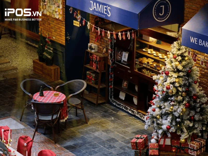 quán cafe trang trí Noel 