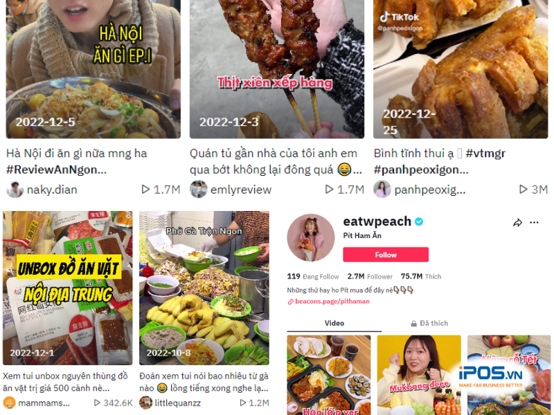 đánh giá ẩm thực trên tiktok