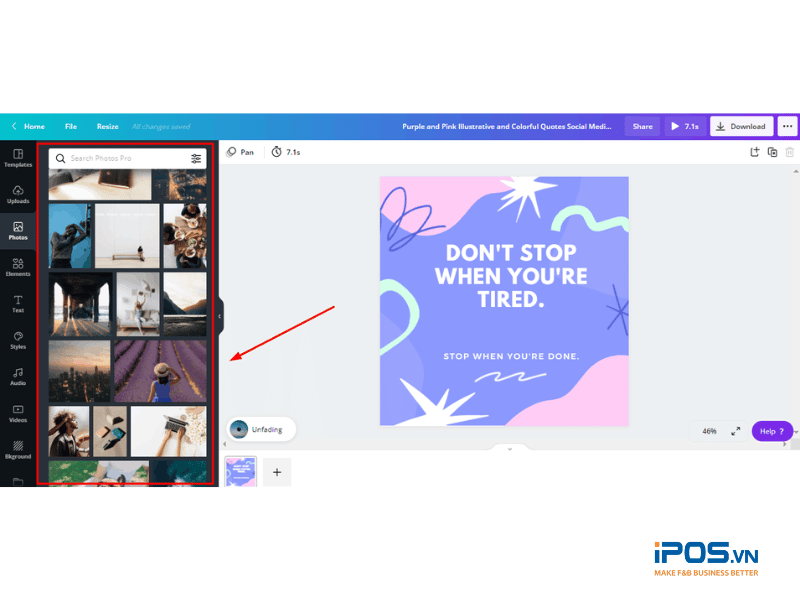 thiết kế menu bằng Canva
