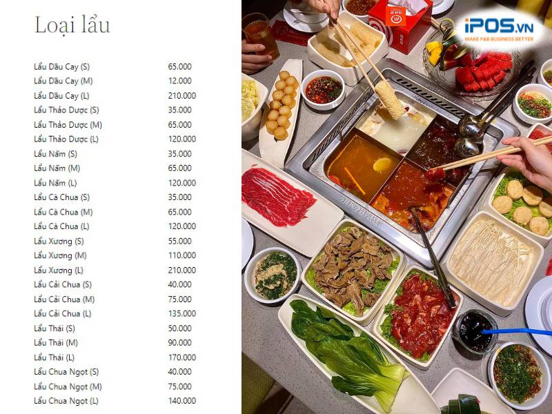 Nước lẩu Haidilao được bán riêng theo loại và theo thể tích