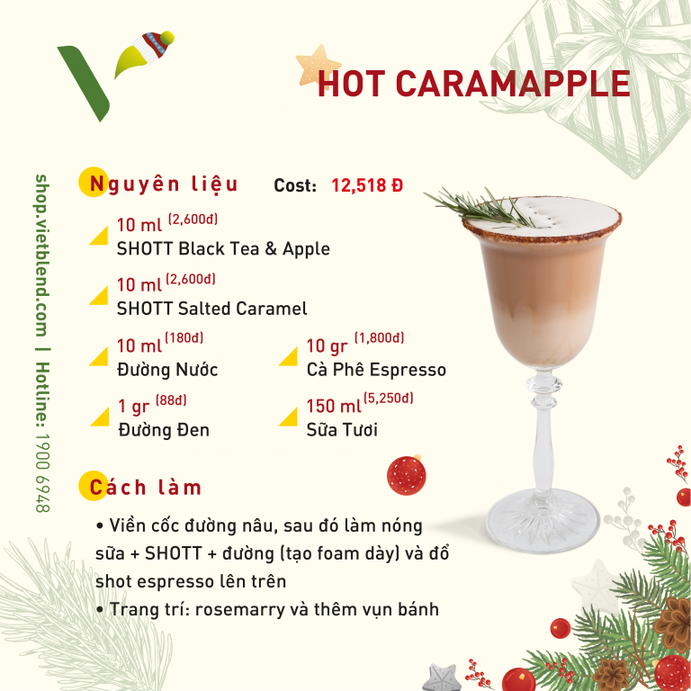 Công thức pha chế Hot Caramapple khá đơn giản, phù hợp với quán giờ cao điểm