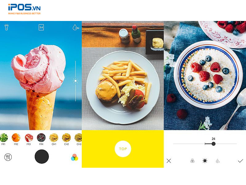 Foodie của nhiều bộ lọc để bạn áp vào hình ảnh của mình