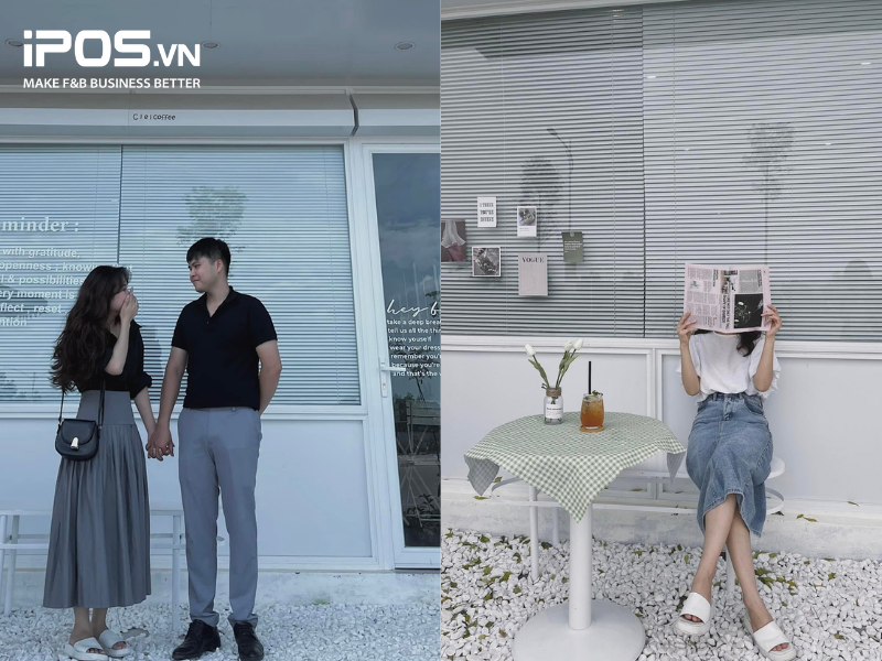 C i e l Coffee có mặt tiền nhỏ nhắn nhưng không kém phần nịnh mắt