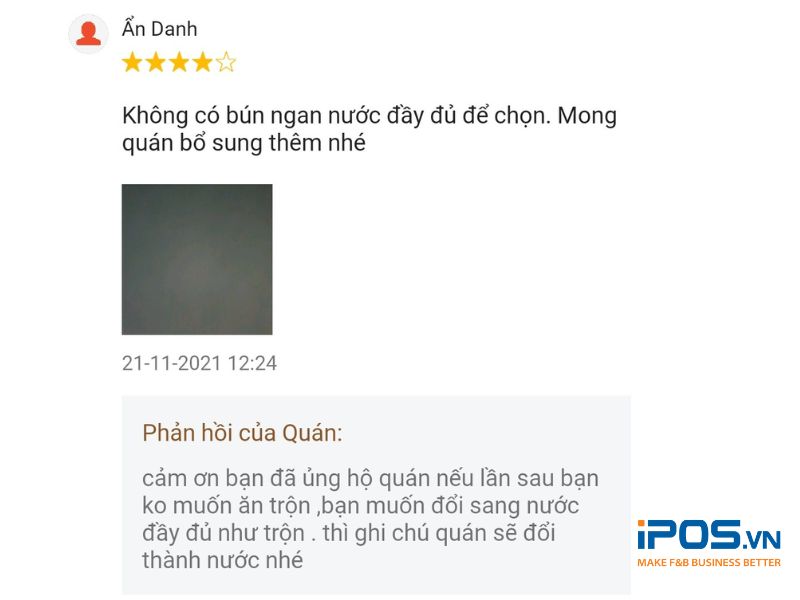 Kịp thời phản hồi ý kiến của khách hàng để cải thiện đánh giá sao trên ứng dụng giao đồ ăn
