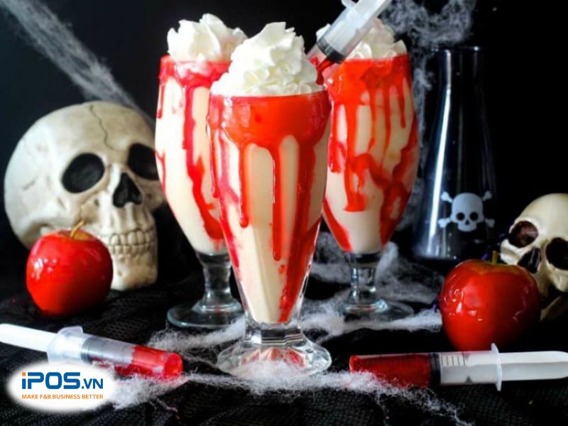 Đồ uống mùa Halloween: Vampire Milkshake - Sữa Lắc Kem Ma Cà Rồng