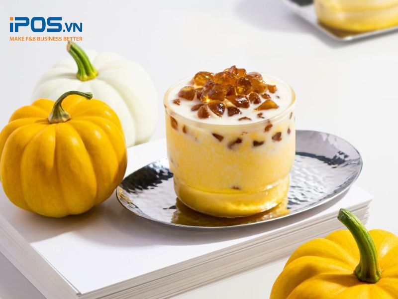 Đồ uống mùa Halloween: Pumpkin Jelly Milk Tea - Trà Sữa Thạch Bí Đỏ