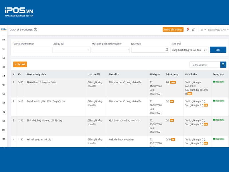 giao diện ipos crm
