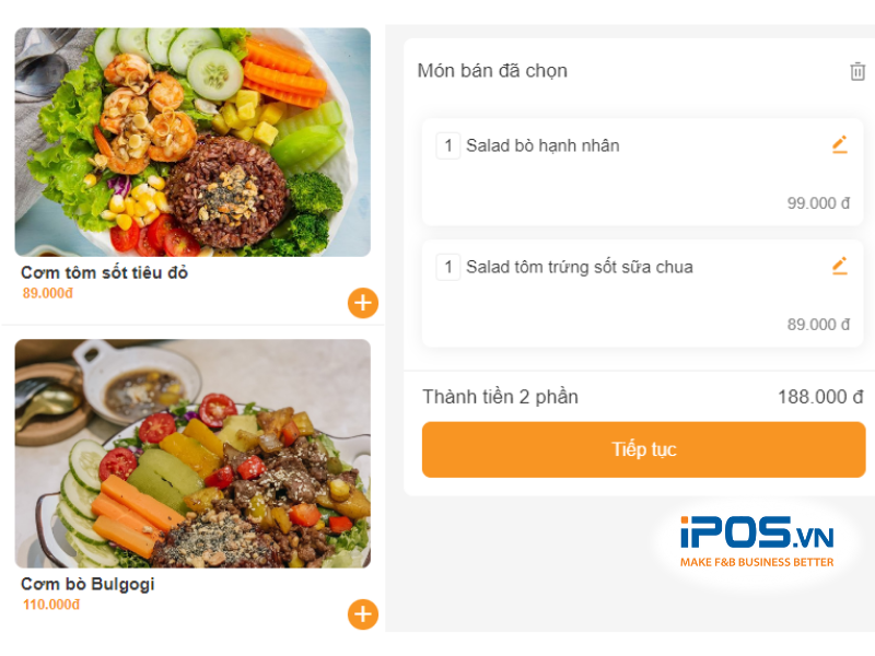 Sử dụng iPOS WebOrder giúp khách hàng dễ dàng đặt hàng qua đường link hoặc quét mã QR Code của quán