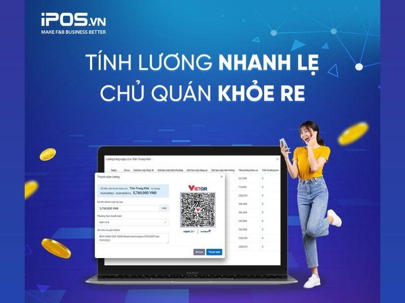 Phần mềm quản lý nhân sự iPOS HRM sở hữu tính năng tính lương tự động.
