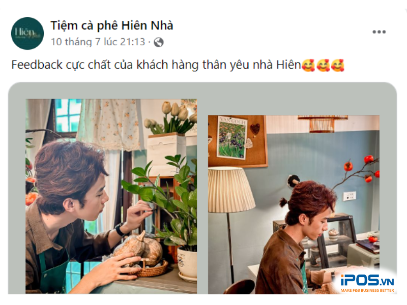 Mẫu content quảng cáo qua feedback của khách hàng.