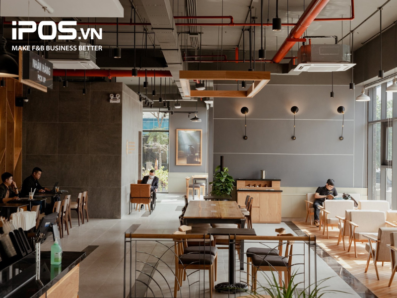 Mẫu thiết kế quán cafe phong cách Industrial