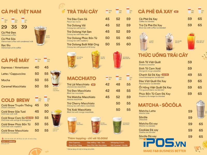 Cách thiết kế menu của Starbucks được The Coffee House học tập 