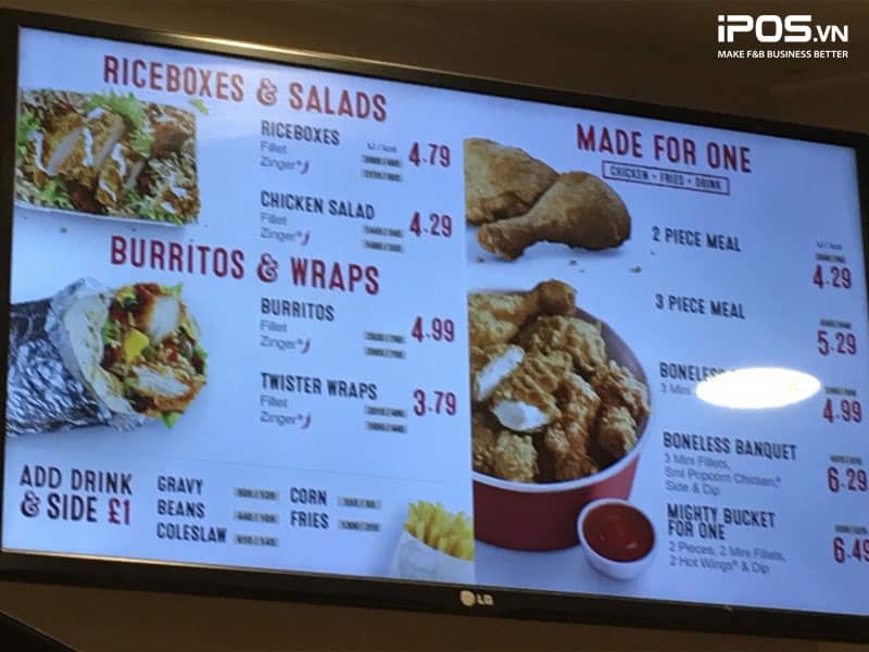 Mẫu menu này thể hiện được sự hiện đại, nhanh chóng