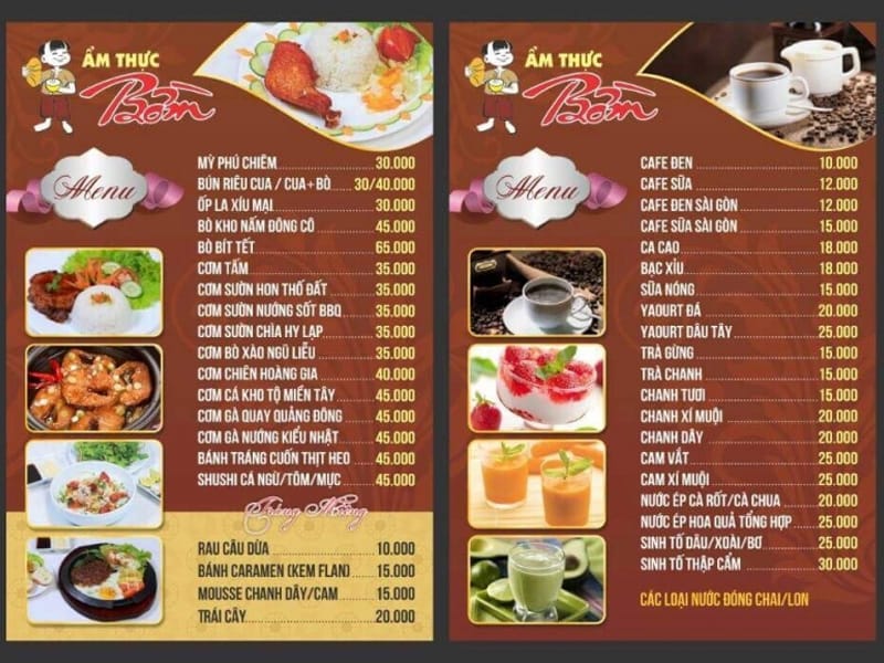 6 quy tắc thiết kế menu quán ăn lôi cuốn thực khách