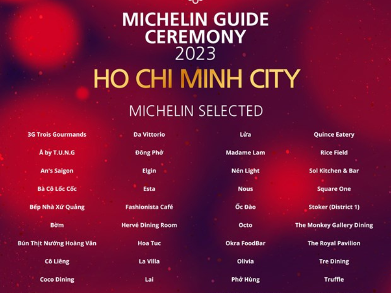 Danh sách Michelin Selected Vietnam năm 2023
