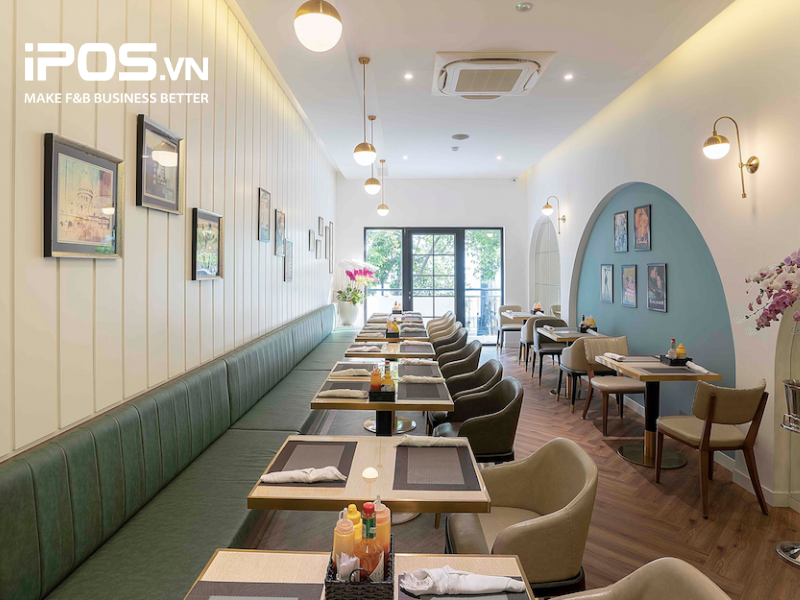 Nhà hàng Bistro có không gian khá thân mật, gần gũi 