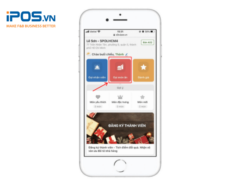 Thực khách dễ dàng tự đặt món thông qua giải pháp menu điện tử iPOS O2O