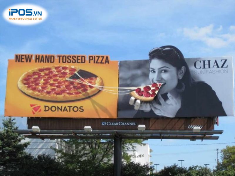 Xu hướng thịnh hành trong quảng cáo ngoài trời cho nhà hàng, quán cà phê là sử dụng các kỹ thuật đồ họa sống động