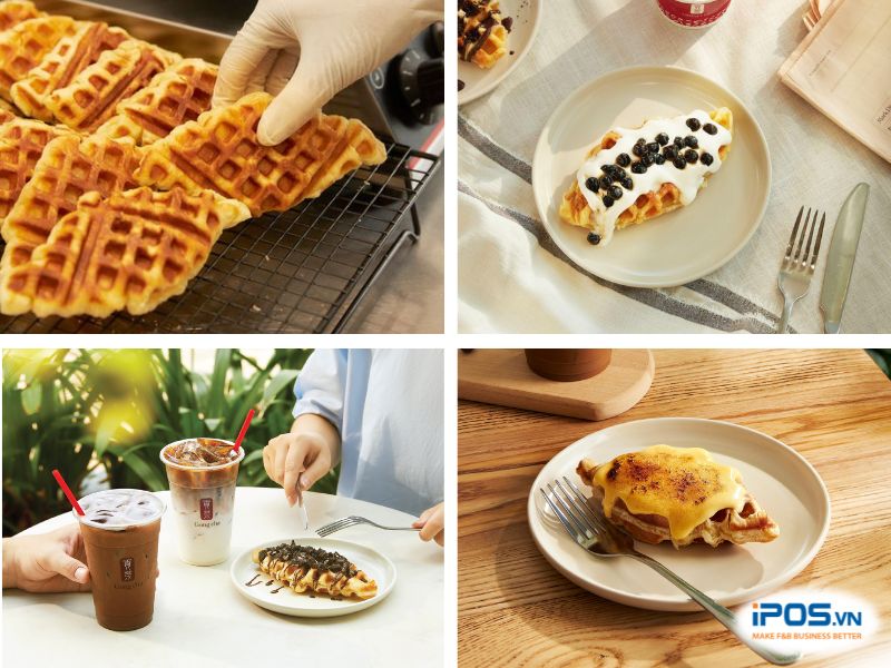 Croffle Series của Gong Cha gồm 3 loại bánh là Foam Pearl, Crème Brulee và Choco Cookie.