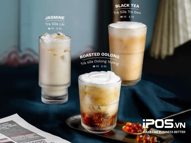 Các loại trà sữa là thức uống được yêu thích nhất trong menu Katinat Saigon Kafe