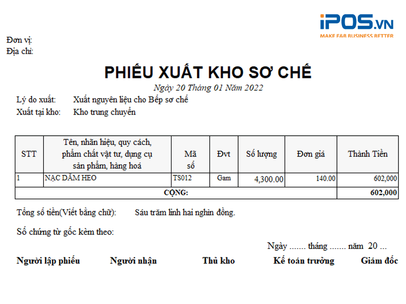 sơ chế nguyên liệu trong nhà hàng