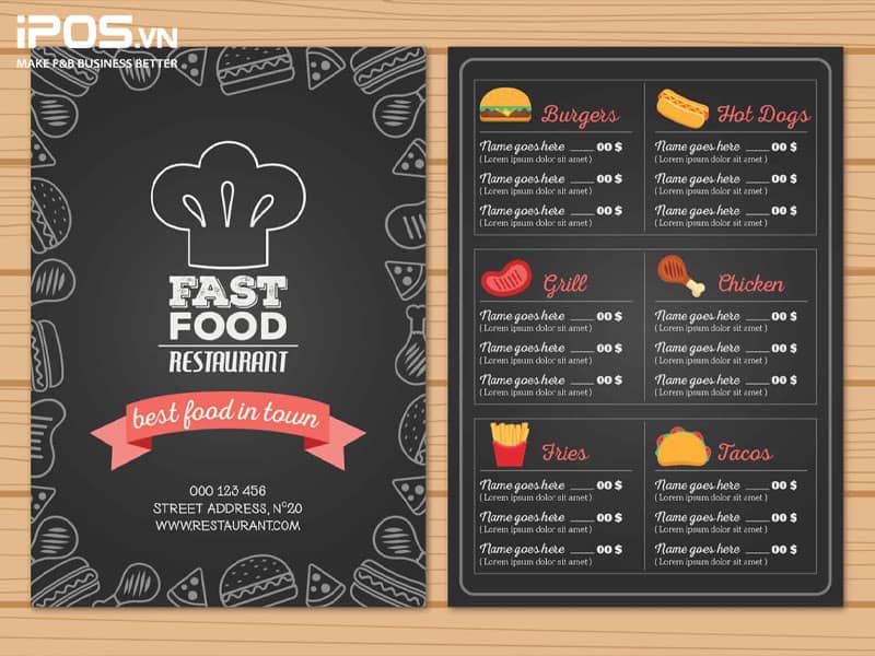 Thực đơn nhà hàng nên tối giản nhất các sự lựa chọn