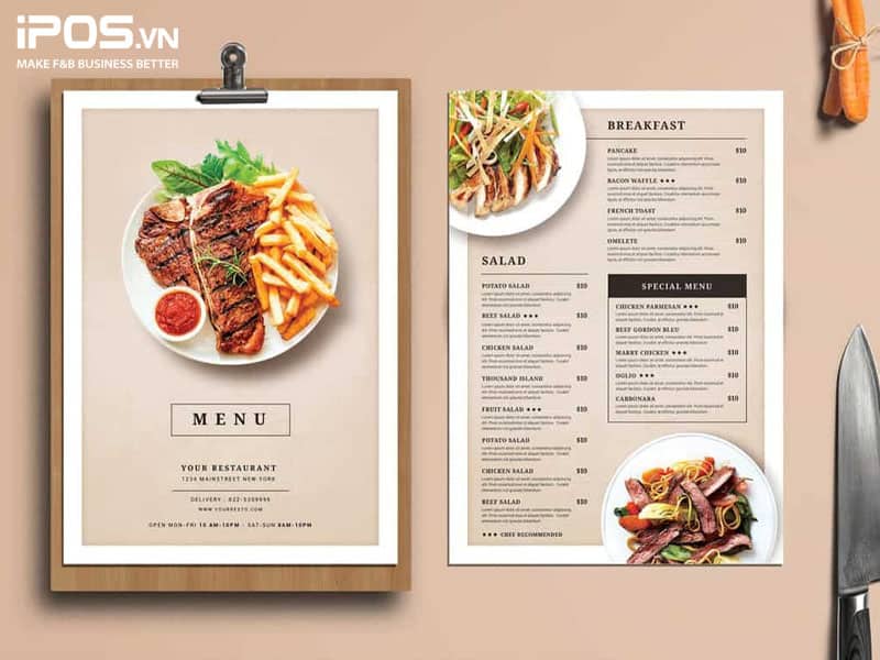 Những menu catalogue đang được sử dụng phổ biến ở các nhà hàng