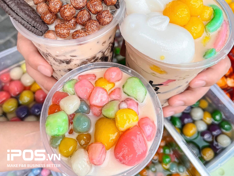 Trân châu lava trứng muối rất hợp vị với trà sữa 