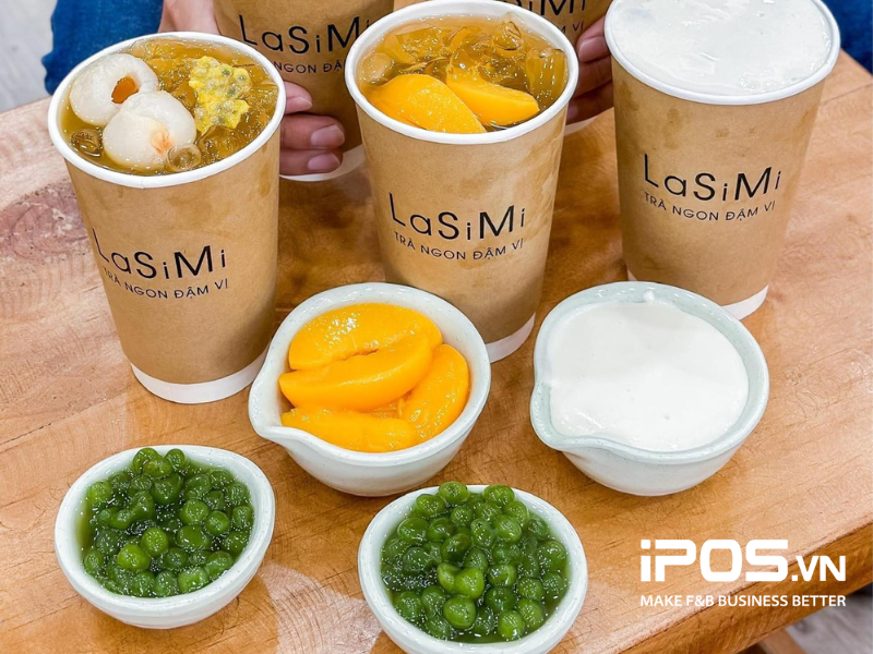 Topping trân chân trà và kem phô mai rất hấp dẫn khi thưởng thức cùng trà sữa LaSiMi
