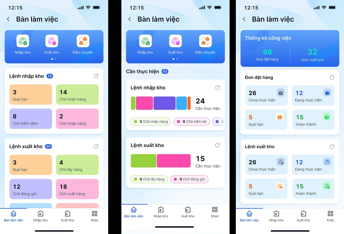 Giao diện quản lý kho AMIS