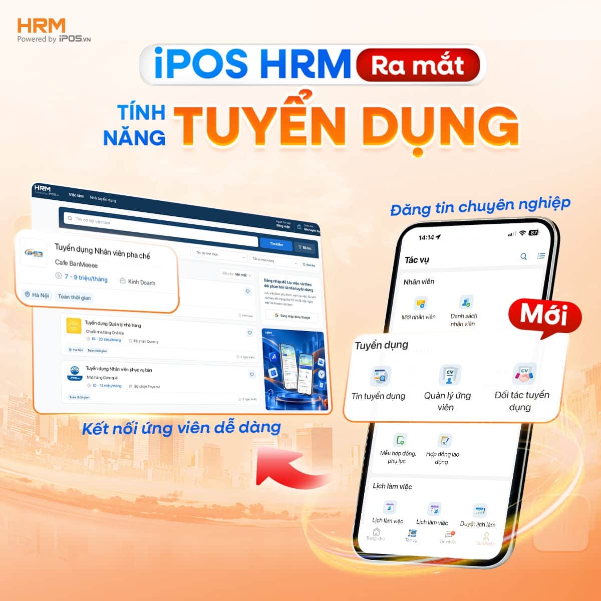 Tính năng tuyển dụng nhân sự 